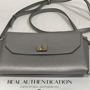 Women’s MCM Milla Chic Silver Leather Turnlock Crossbody Bag